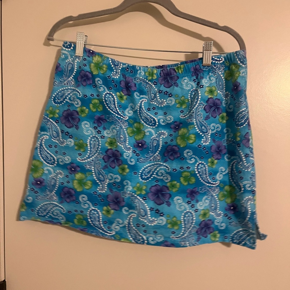 Floral Paisley Blue Skirt